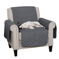 Furhaven Water-Resistant & Reversible Chair Cover Protector for Dogs Cats & Children - Quilted Polka Paw Living Room Furniture Cover - Gray Chair